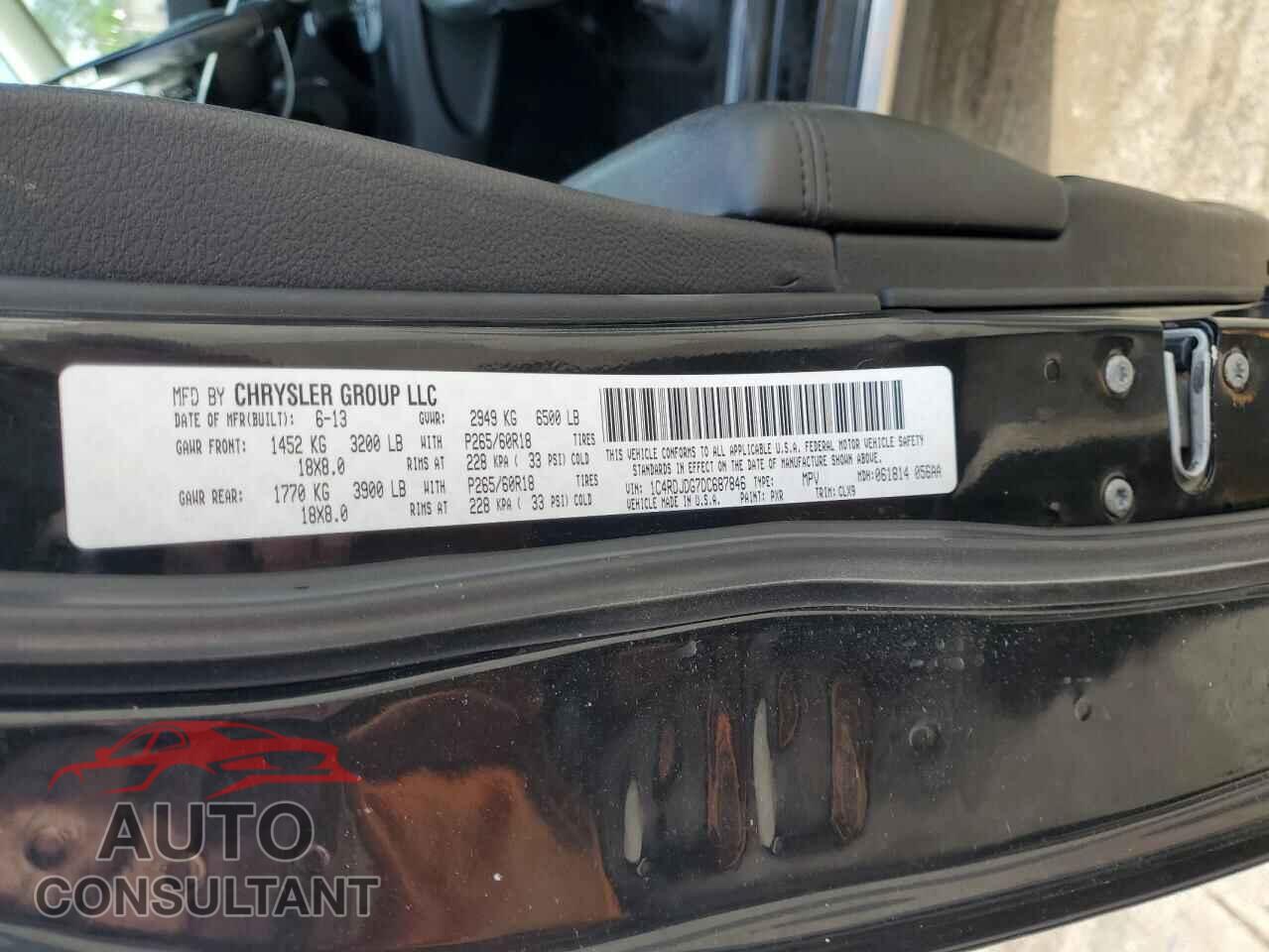 DODGE DURANGO 2013 - 1C4RDJDG7DC687846
