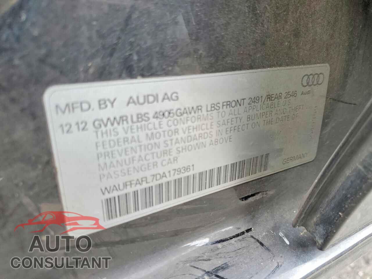AUDI A4 2013 - WAUFFAFL7DA179361