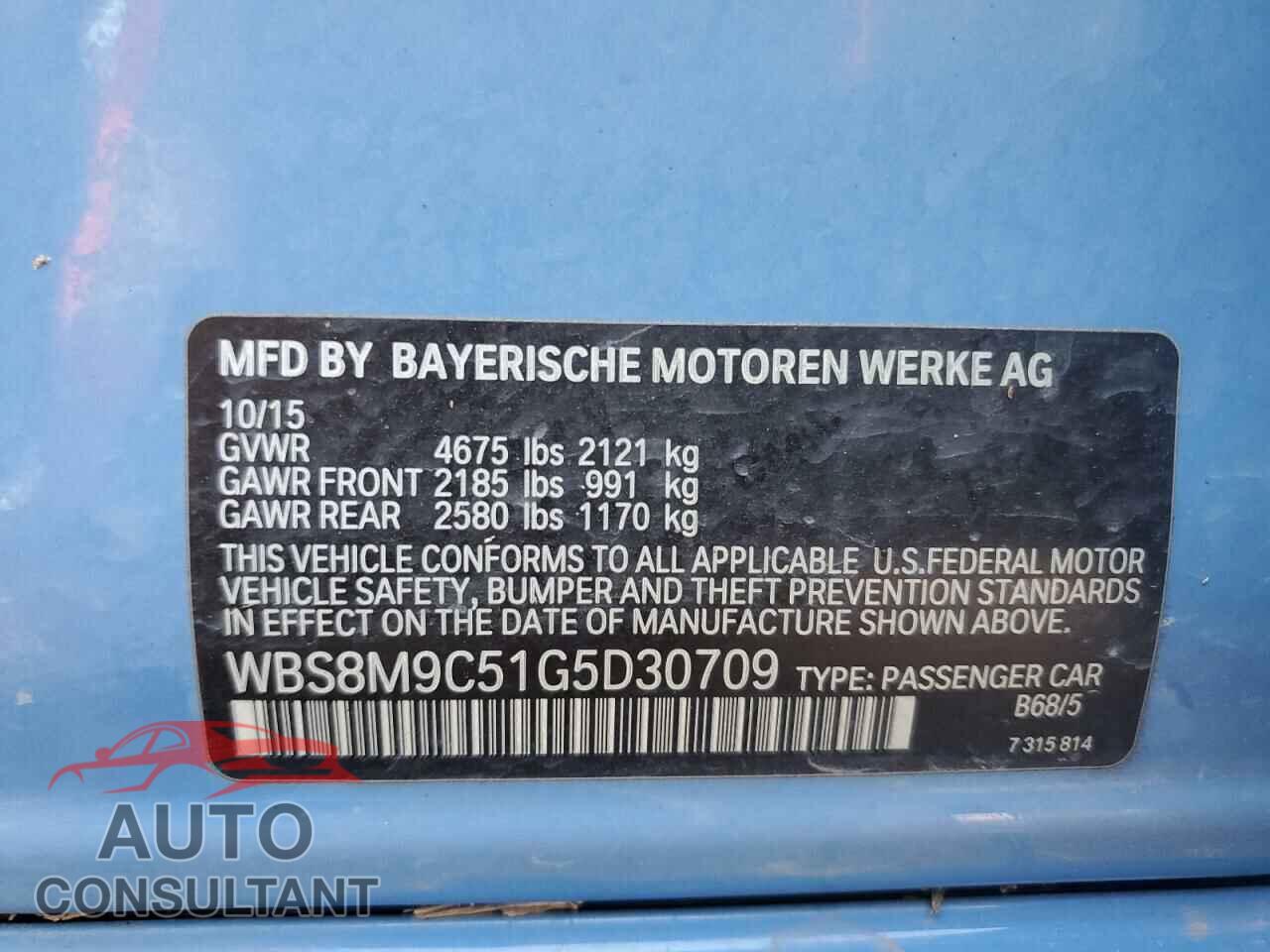 BMW M3 2016 - WBS8M9C51G5D30709
