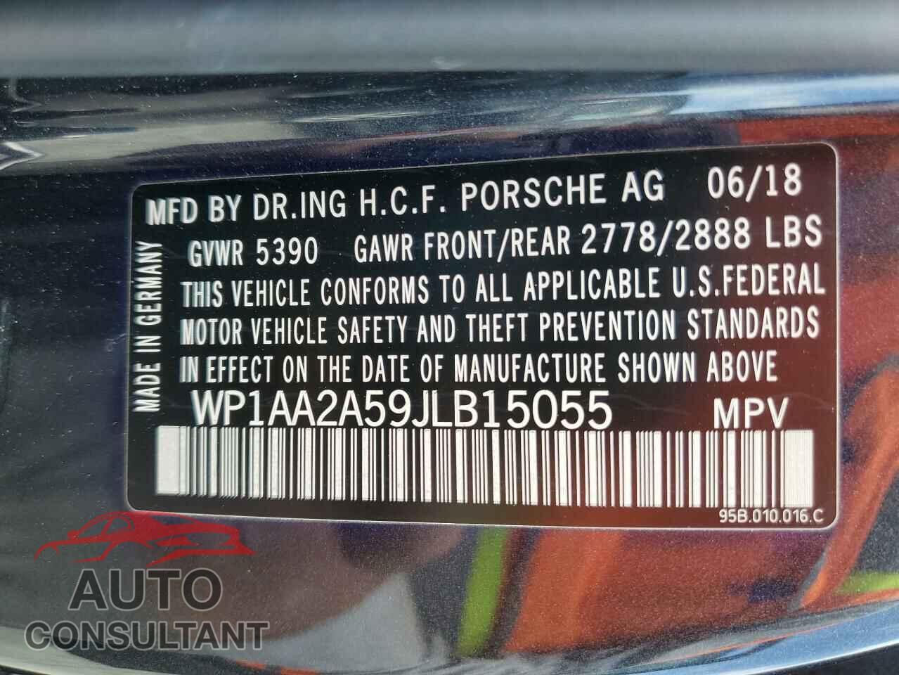 PORSCHE MACAN 2018 - WP1AA2A59JLB15055