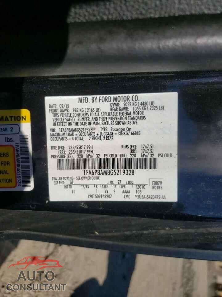 FORD MUSTANG 2016 - 1FA6P8AM8G5219328