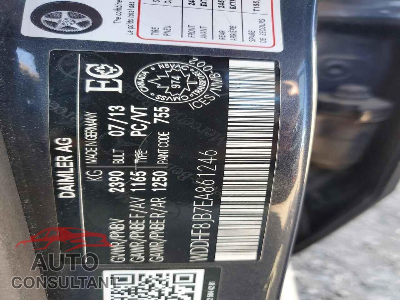 MERCEDES-BENZ E-CLASS 2014 - WDDHF8JB7EA861246