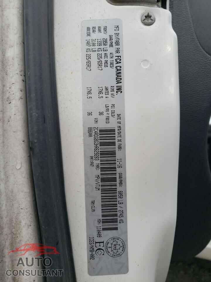 DODGE CARAVAN 2017 - 2C4RDGBG3HR629283