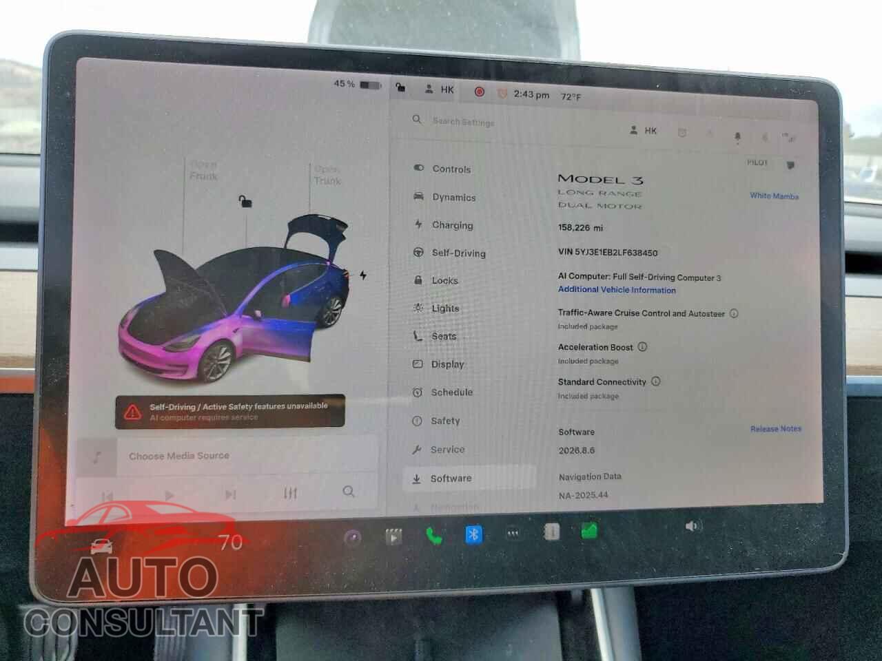 TESLA MODEL 3 2020 - 5YJ3E1EB2LF638450