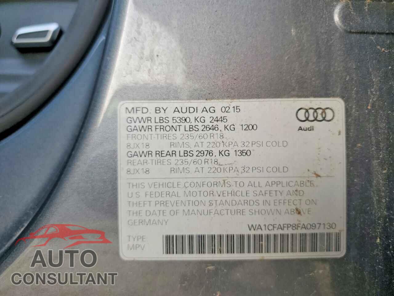 AUDI Q5 2015 - WA1CFAFP8FA097130