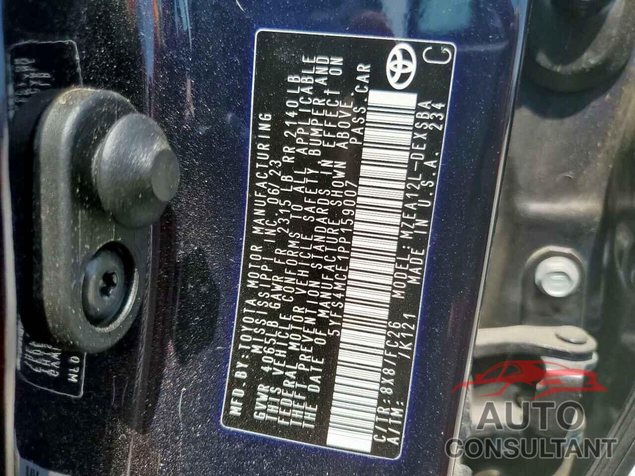 TOYOTA COROLLA 2023 - 5YFS4MCE1PP159007