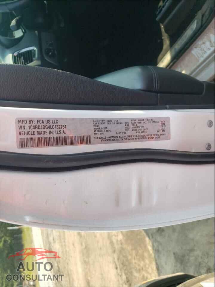 DODGE DURANGO 2020 - 1C4RDJDG4LC432764