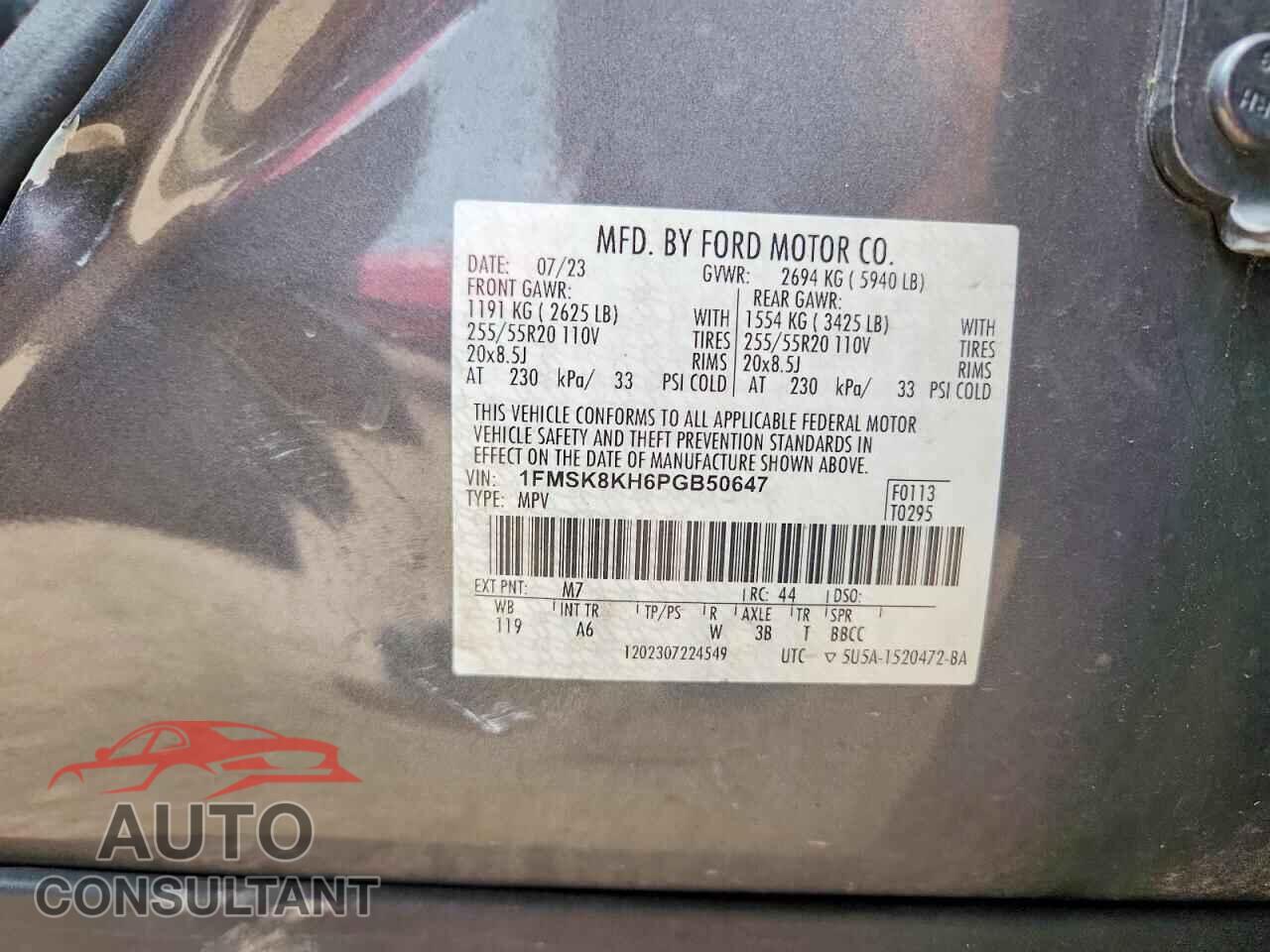 FORD EXPLORER 2023 - 1FMSK8KH6PGB50647