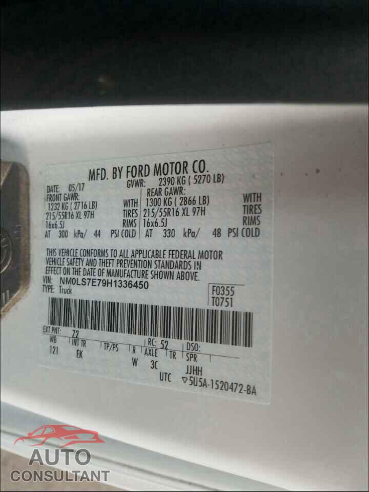 FORD TRANSIT CO 2017 - NM0LS7E79H1336450
