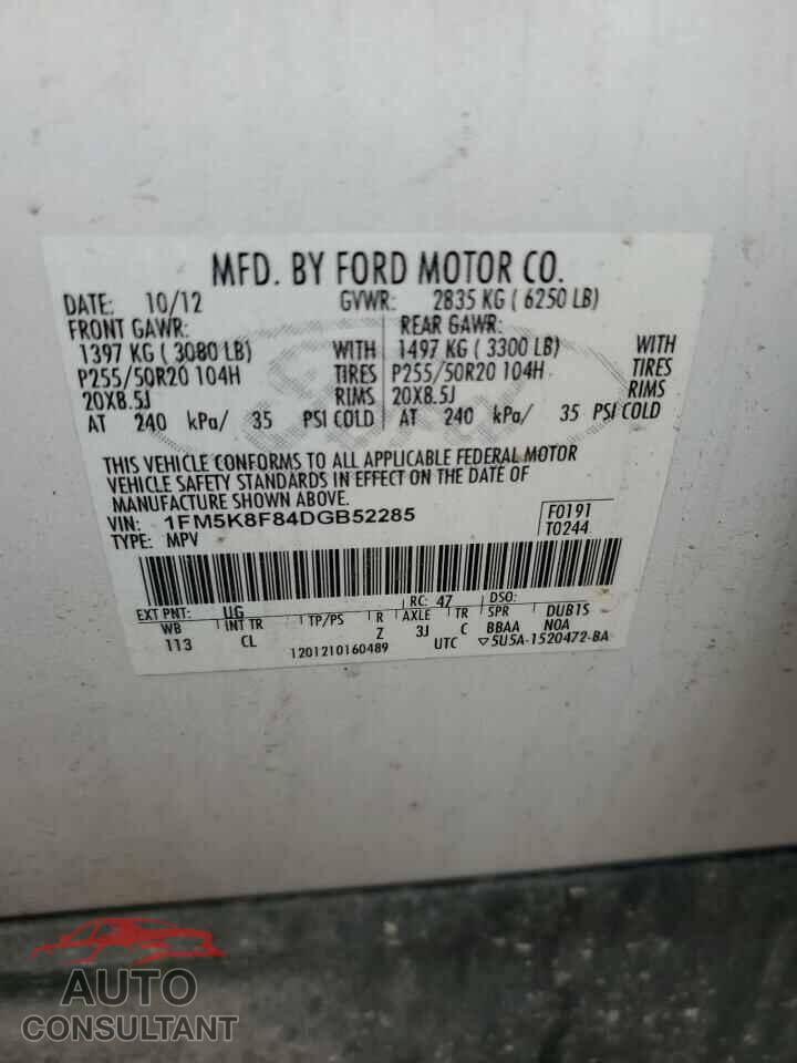 FORD EXPLORER 2013 - 1FM5K8F84DGB52285