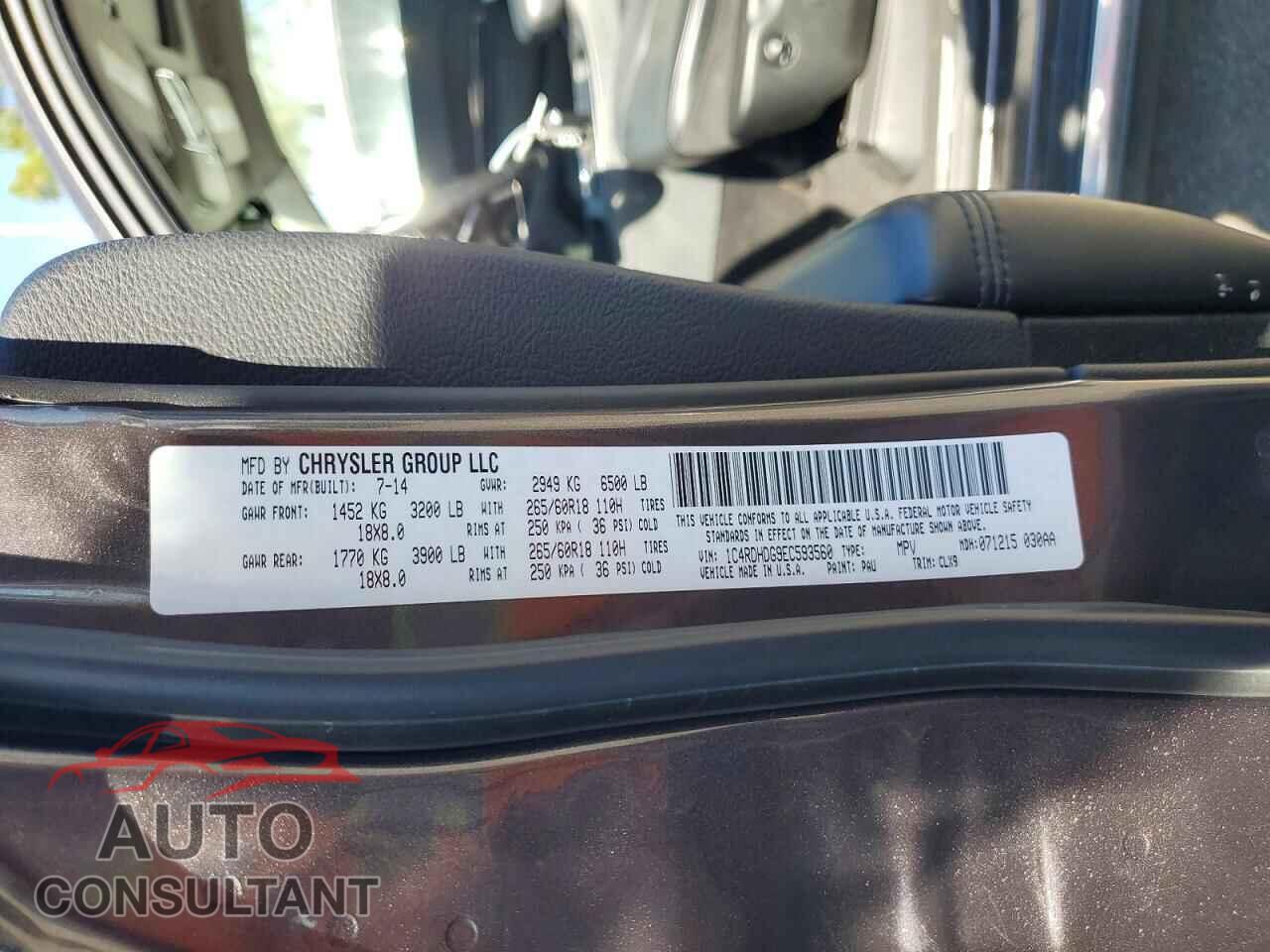 DODGE DURANGO 2014 - 1C4RDHDG9EC593560
