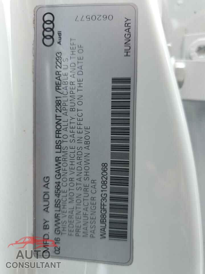 AUDI A3 2016 - WAUB8GFF3G1082068