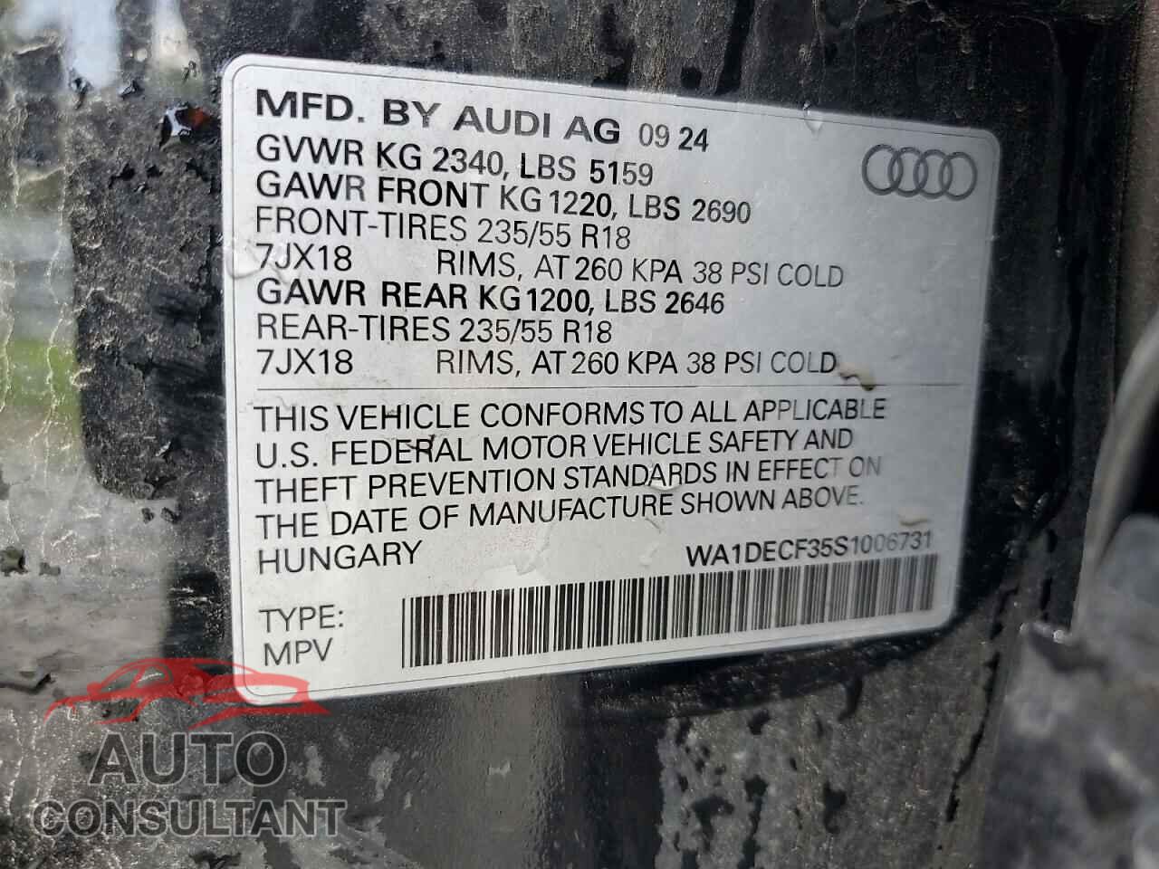 AUDI Q3 2025 - WA1DECF35S1006731