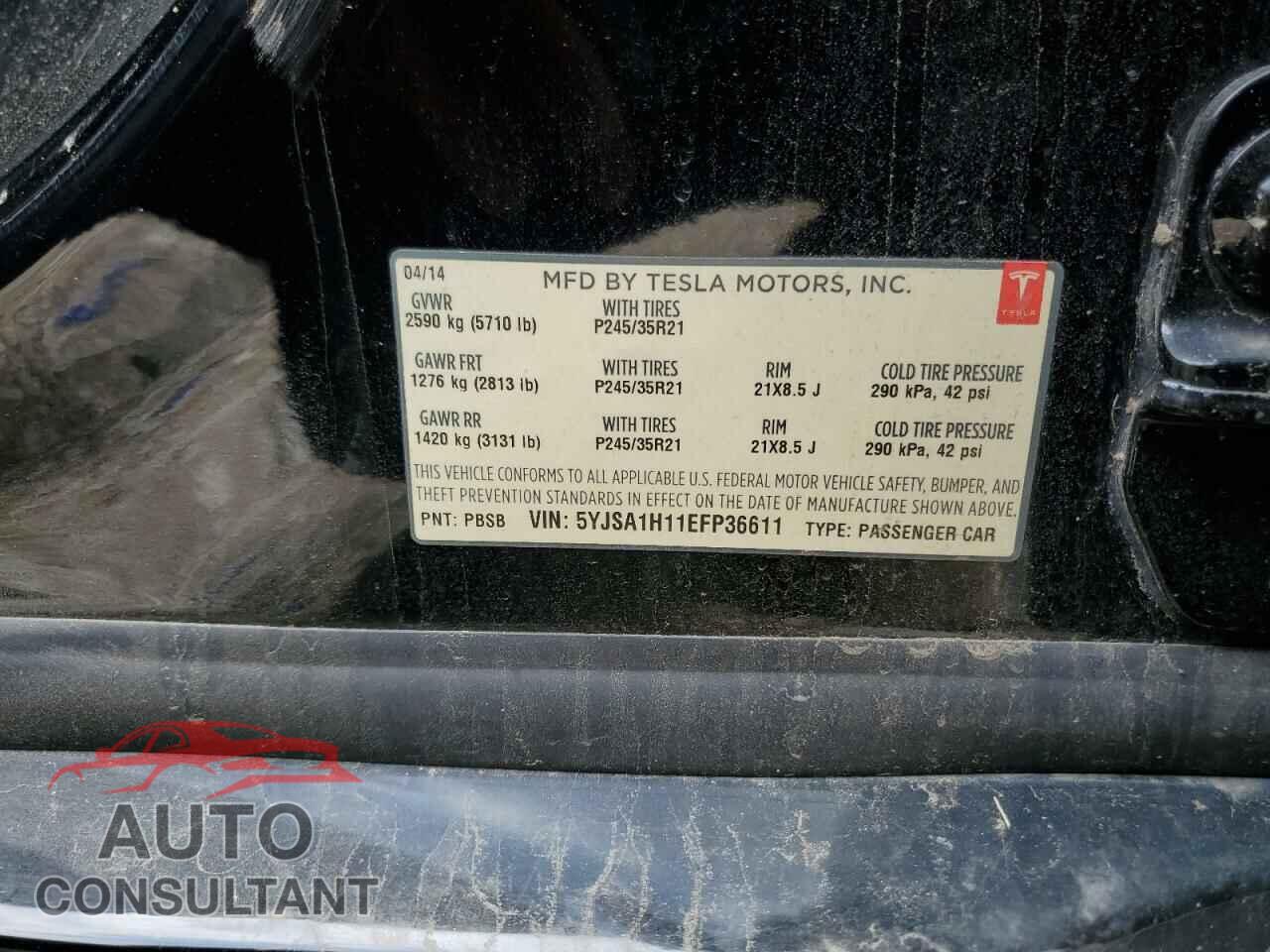 TESLA MODEL S 2014 - 5YJSA1H11EFP36611