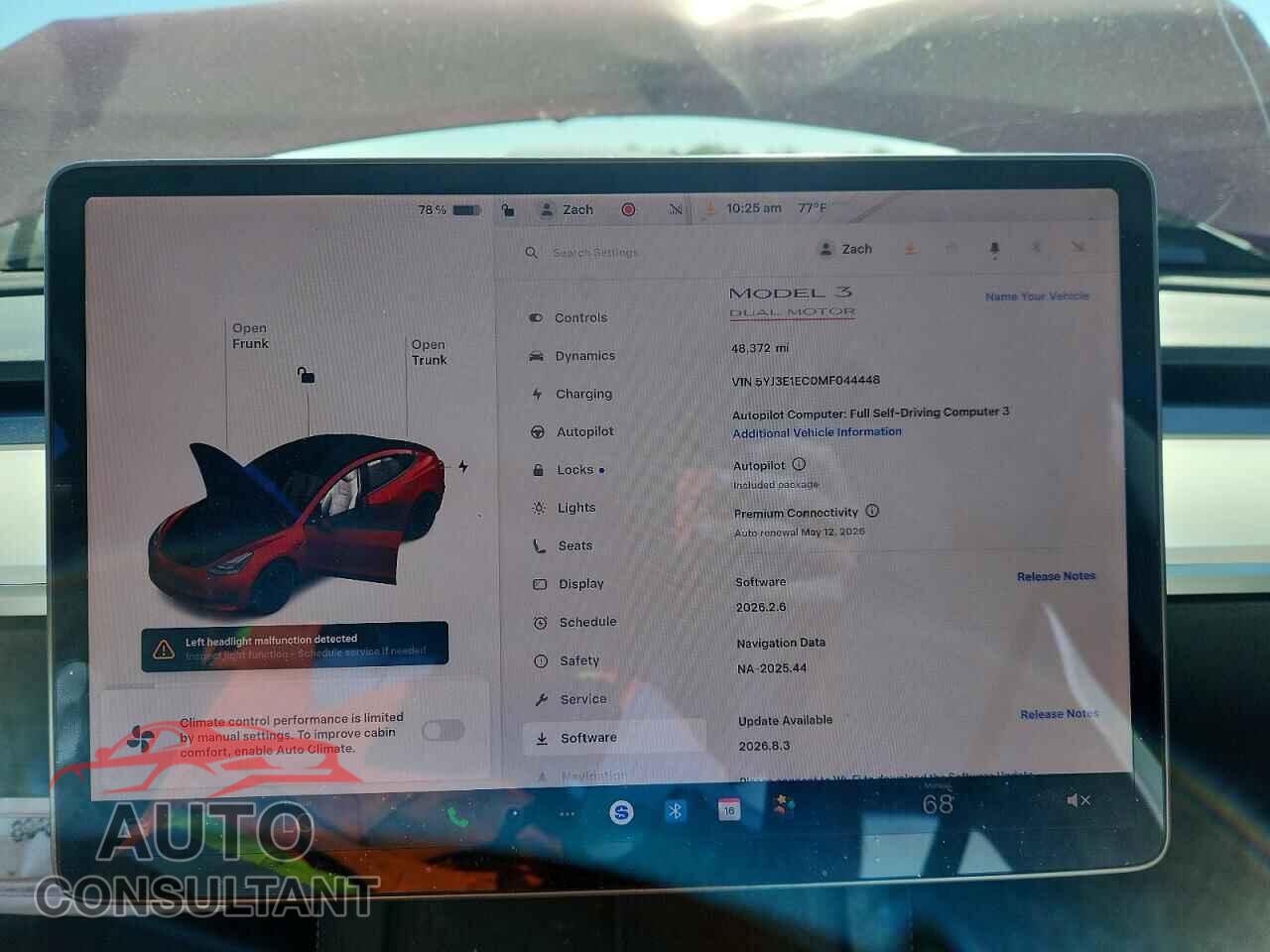 TESLA MODEL 3 2021 - 5YJ3E1EC0MF044448