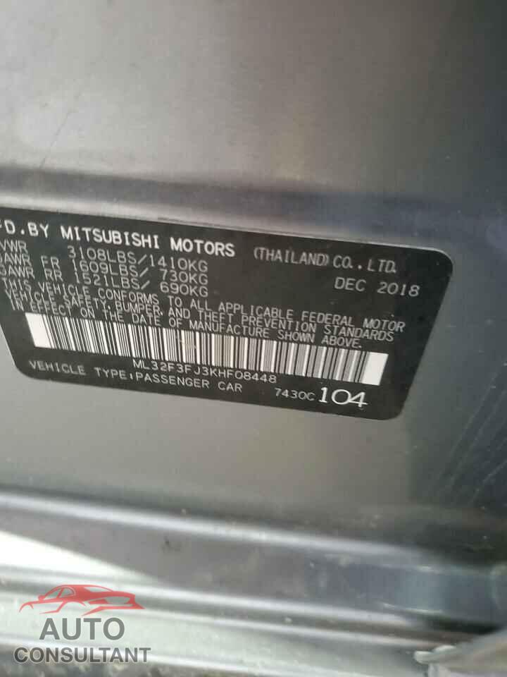 MITSUBISHI MIRAGE 2019 - ML32F3FJ3KHF08448