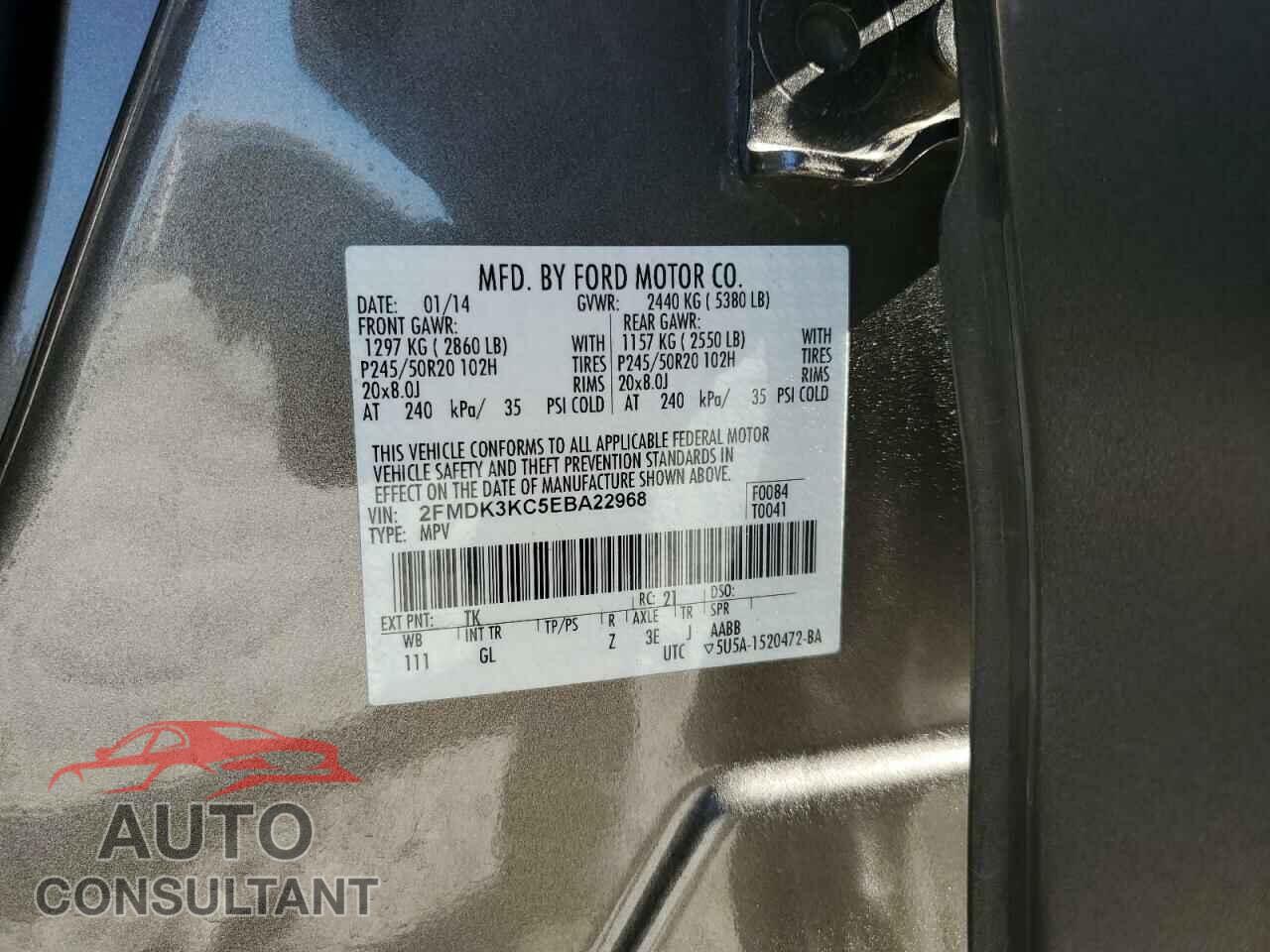 FORD EDGE 2014 - 2FMDK3KC5EBA22968