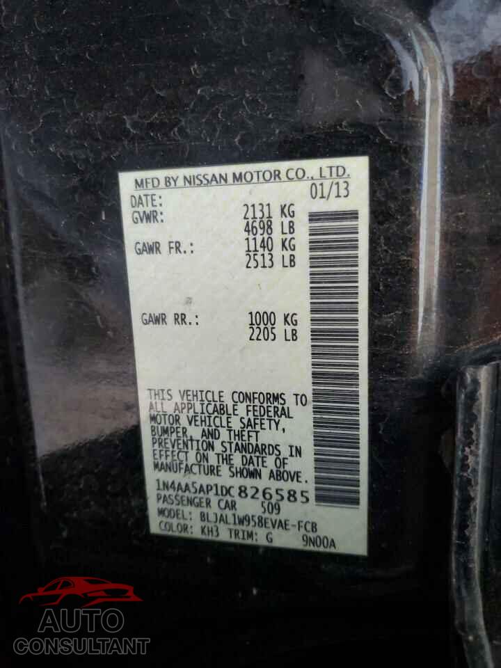 NISSAN MAXIMA 2013 - 1N4AA5AP1DC826585