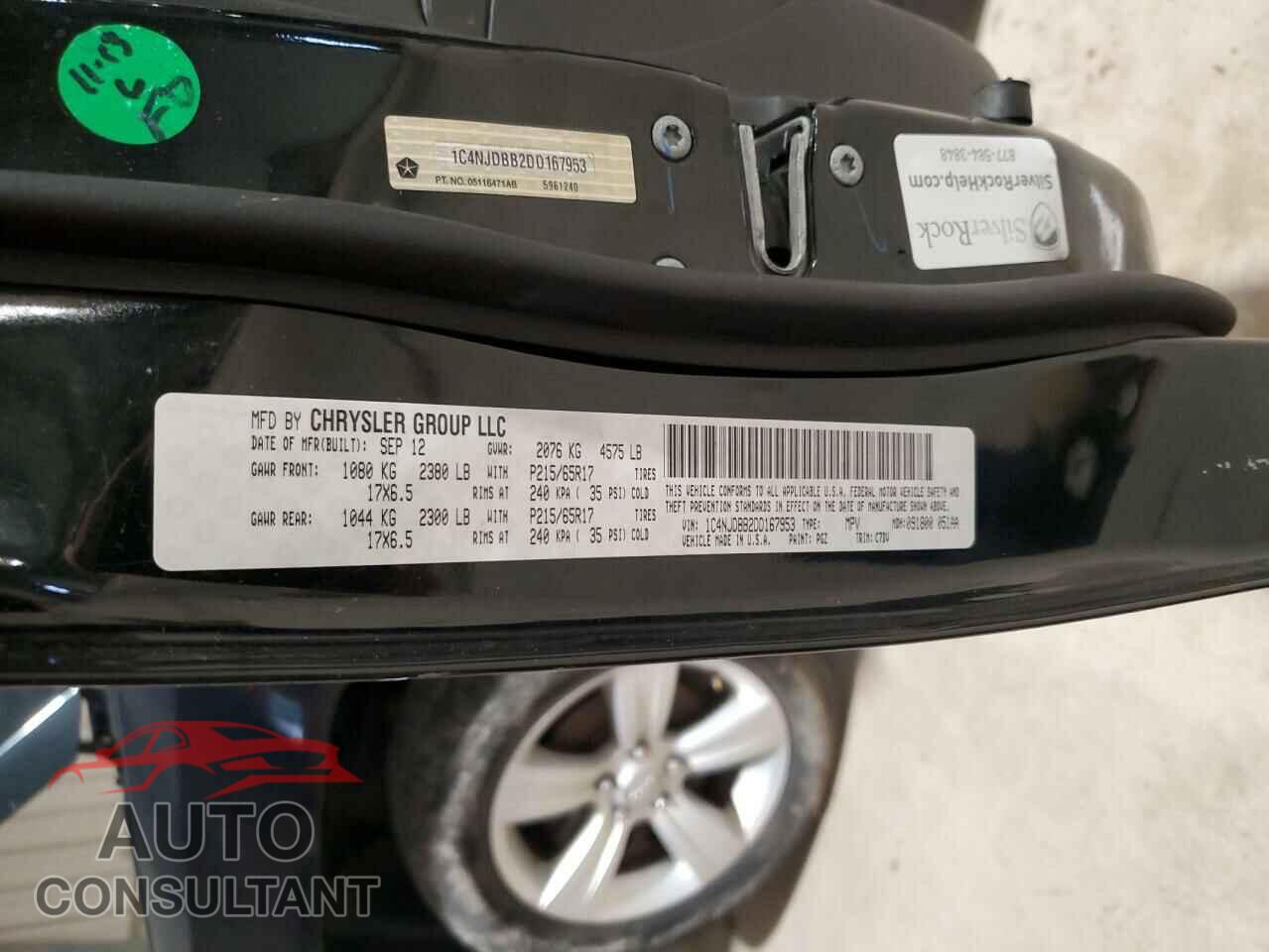 JEEP COMPASS 2013 - 1C4NJDBB2DD167953