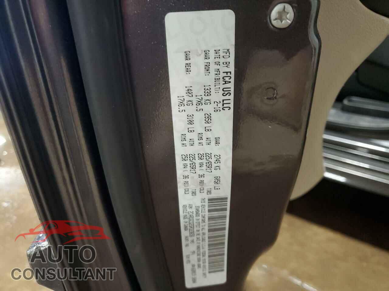DODGE CARAVAN 2016 - 2C4RDGCG2GR323656