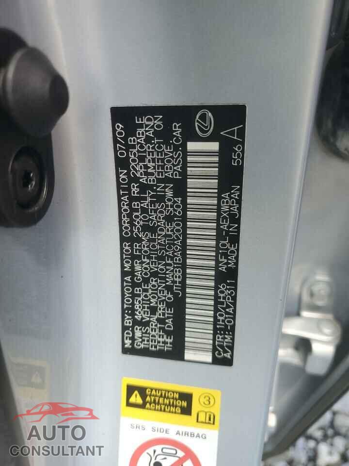 LEXUS HS 2010 - JTHBB1BA9A2001604