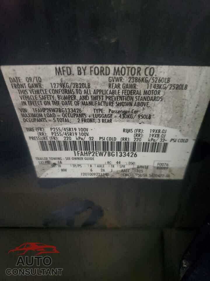 FORD TAURUS 2011 - 1FAHP2EW7BG133426