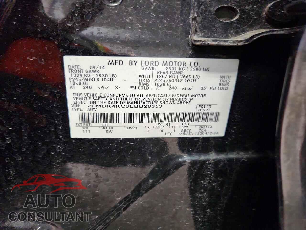 FORD EDGE 2014 - 2FMDK4KC8EBB28353