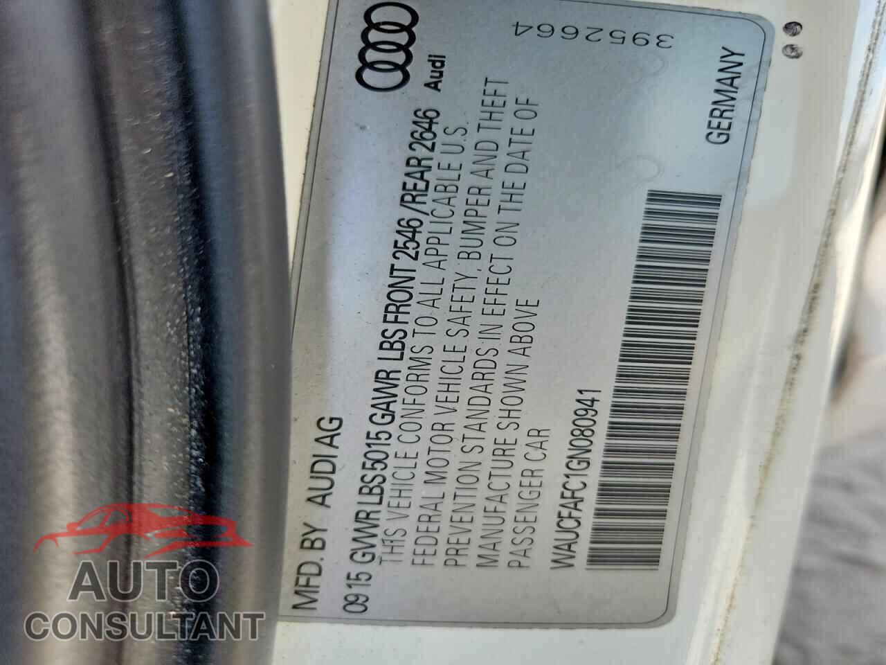AUDI A6 2016 - WAUCFAFC1GN080941