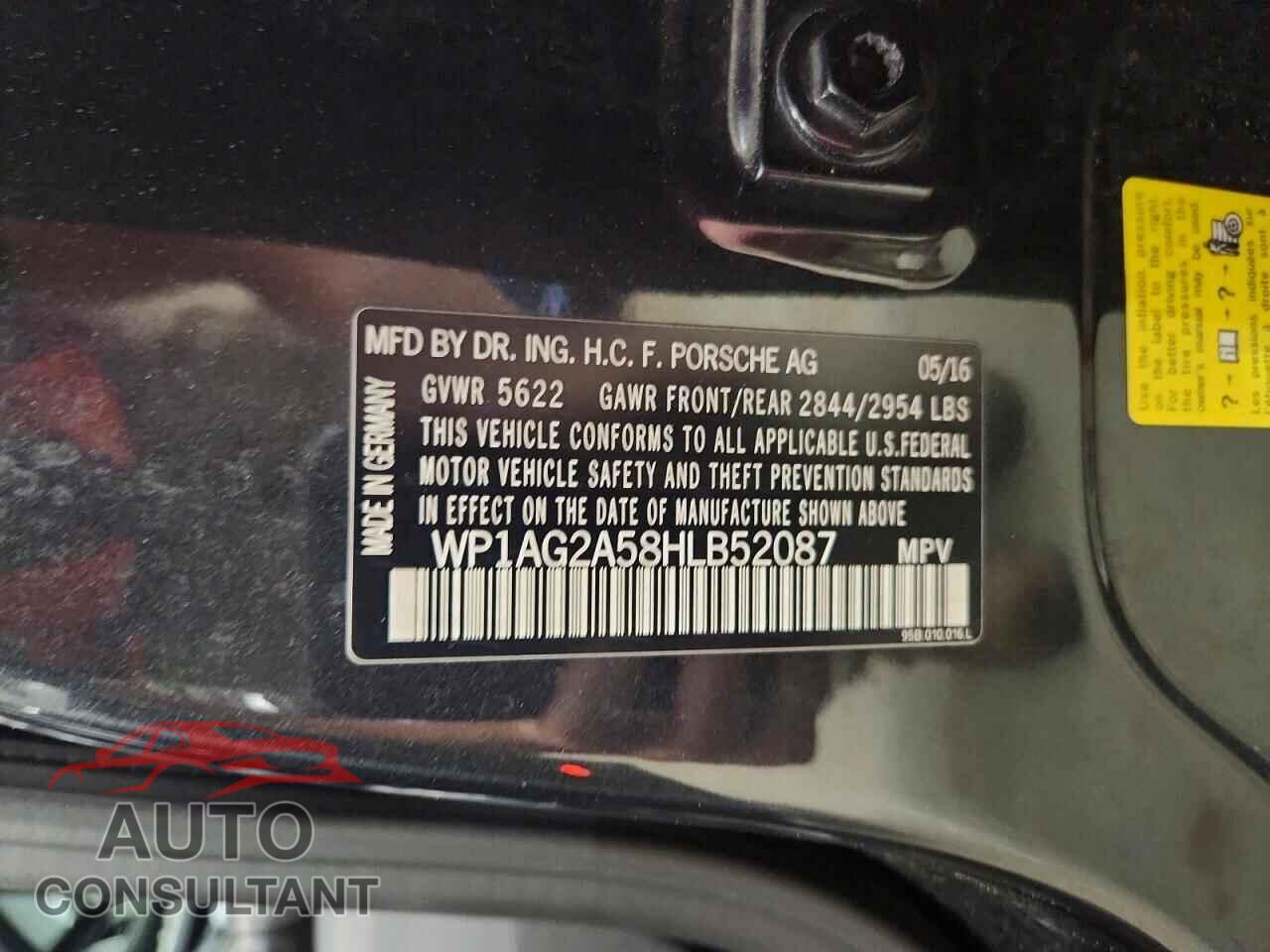 PORSCHE MACAN 2017 - WP1AG2A58HLB52087
