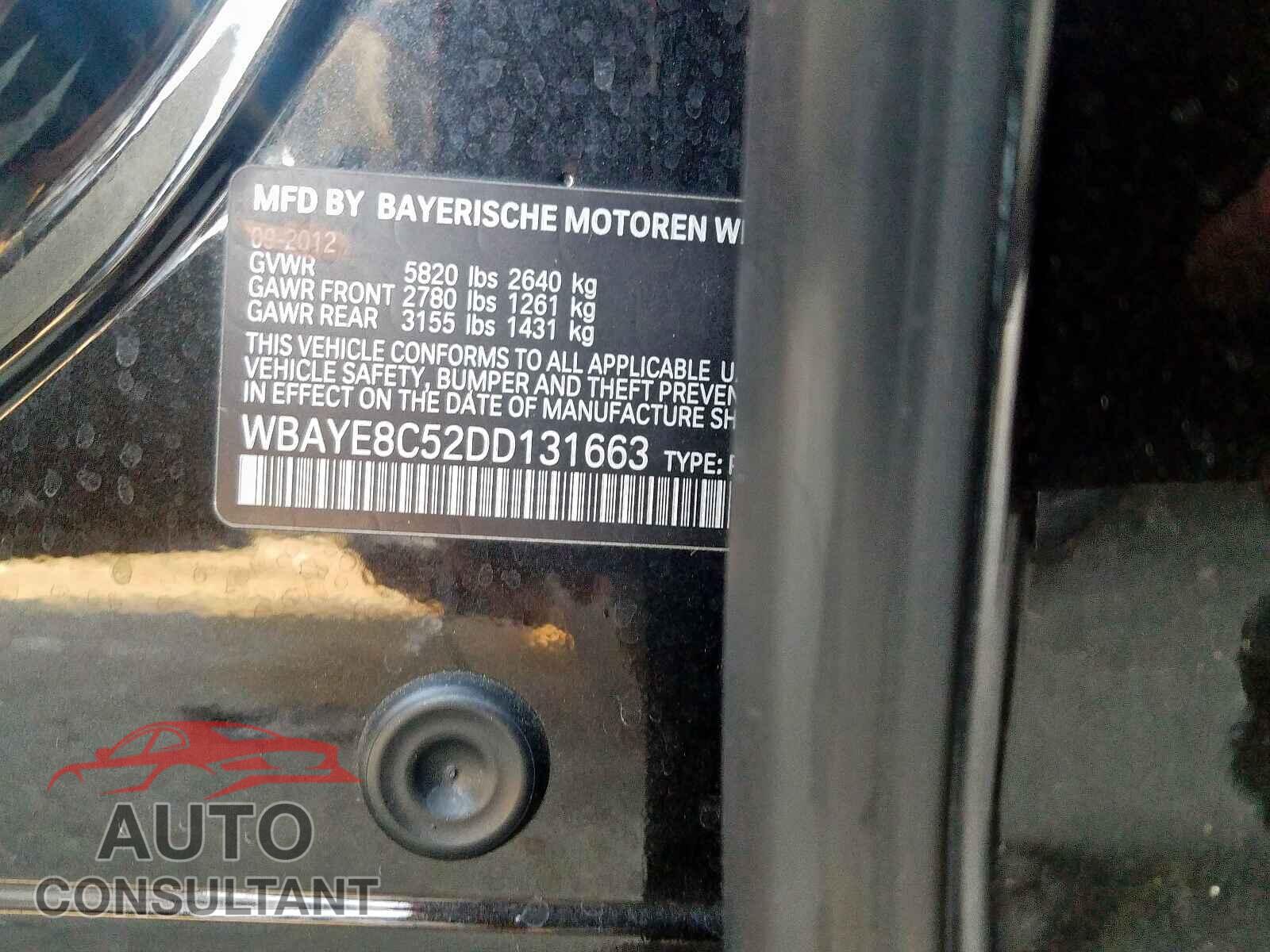 BMW 7 SERIES 2013 - WBAYE8C52DD131663