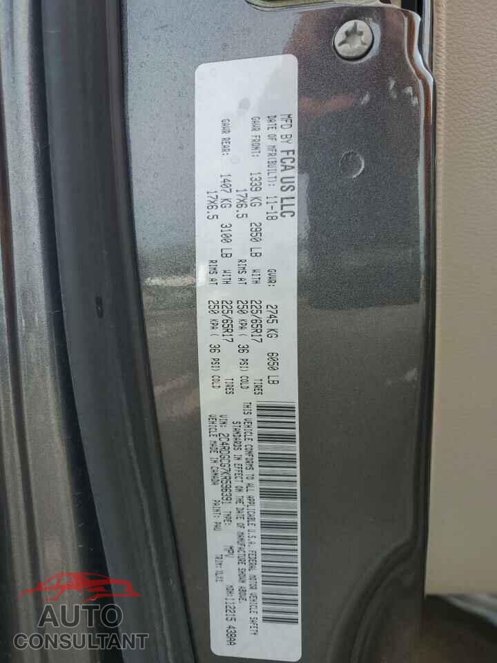 DODGE CARAVAN 2019 - 2C4RDGCG7KR596391