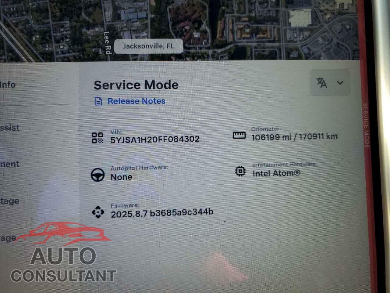 TESLA MODEL S 2015 - 5YJSA1H20FF084302