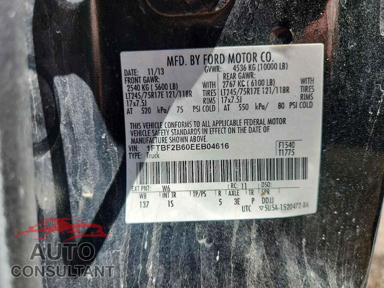 FORD F250 2014 - 1FTBF2B60EEB04616