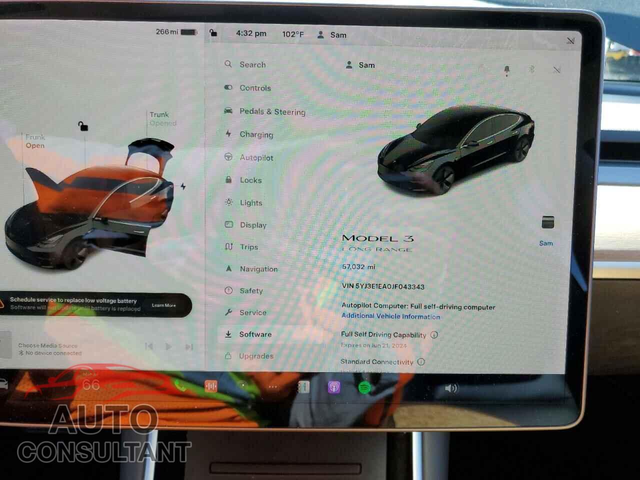 TESLA MODEL 3 2018 - 5YJ3E1EA0JF043343