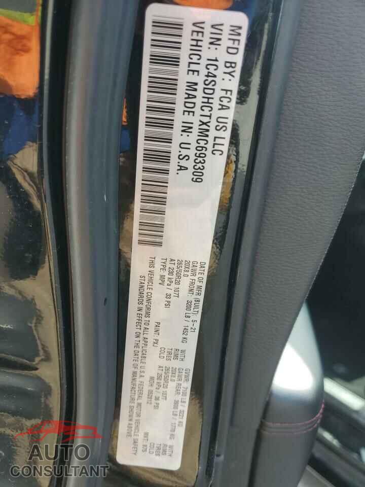 DODGE DURANGO 2021 - 1C4SDHCTXMC693309
