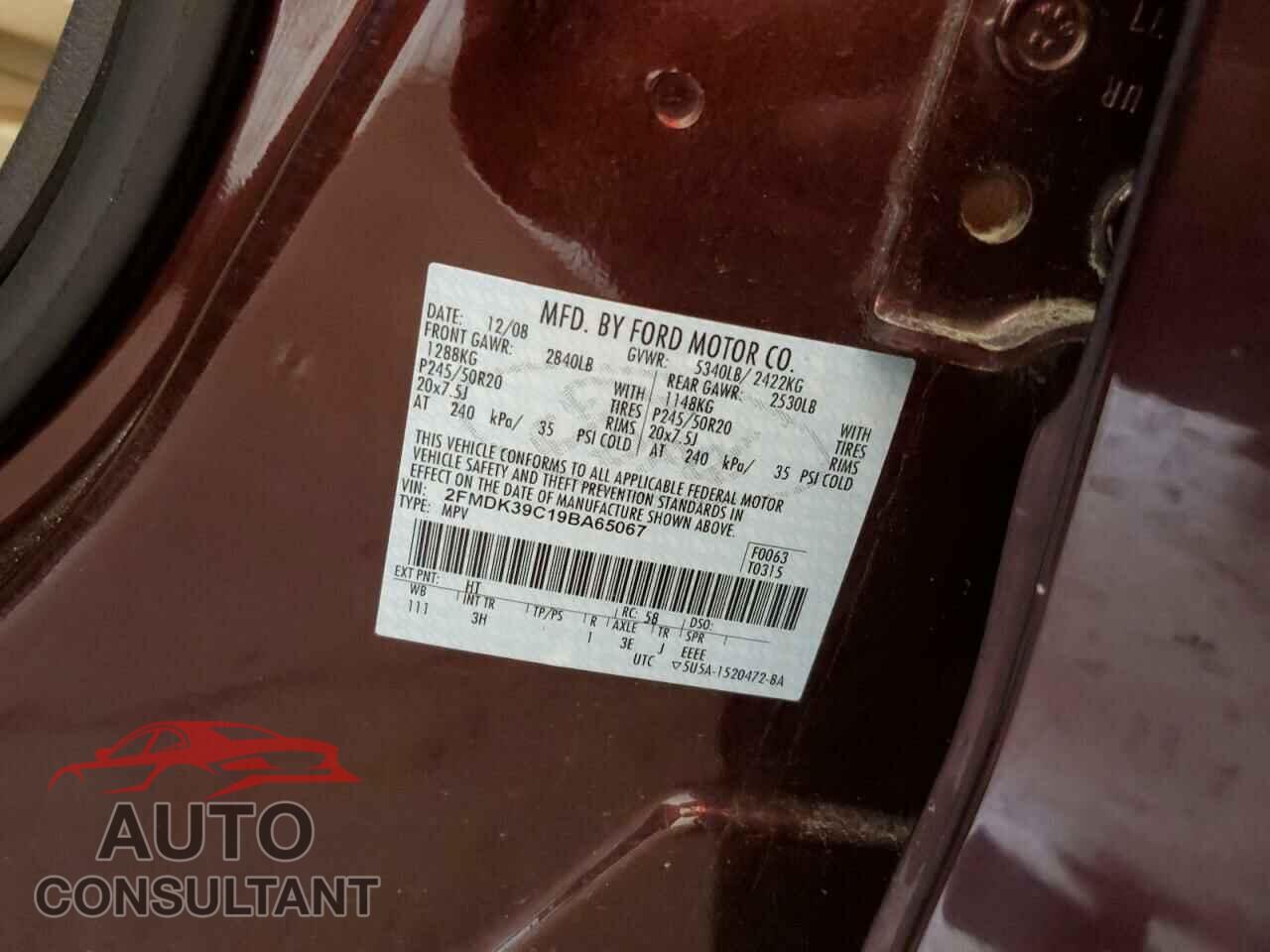 FORD EDGE 2009 - 2FMDK39C19BA65067