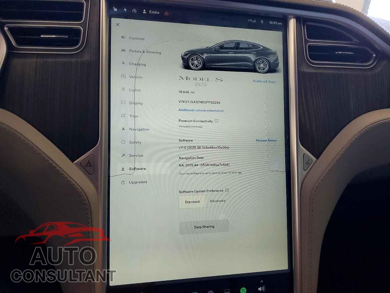 TESLA MODEL S 2013 - 5YJSA1CN8DFP26294