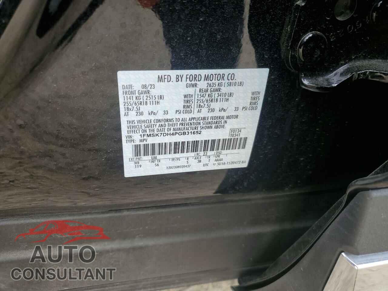 FORD EXPLORER 2023 - 1FMSK7DH4PGB31652