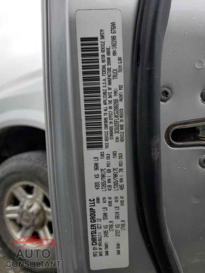 DODGE RAM 2500 2012 - 3C6UD5FL0CG288288