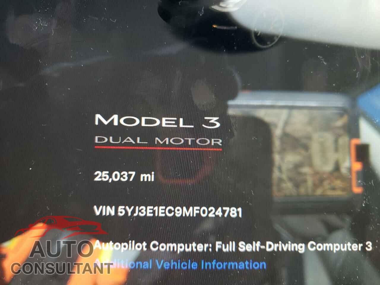 TESLA MODEL 3 2021 - 5YJ3E1EC9MF024781