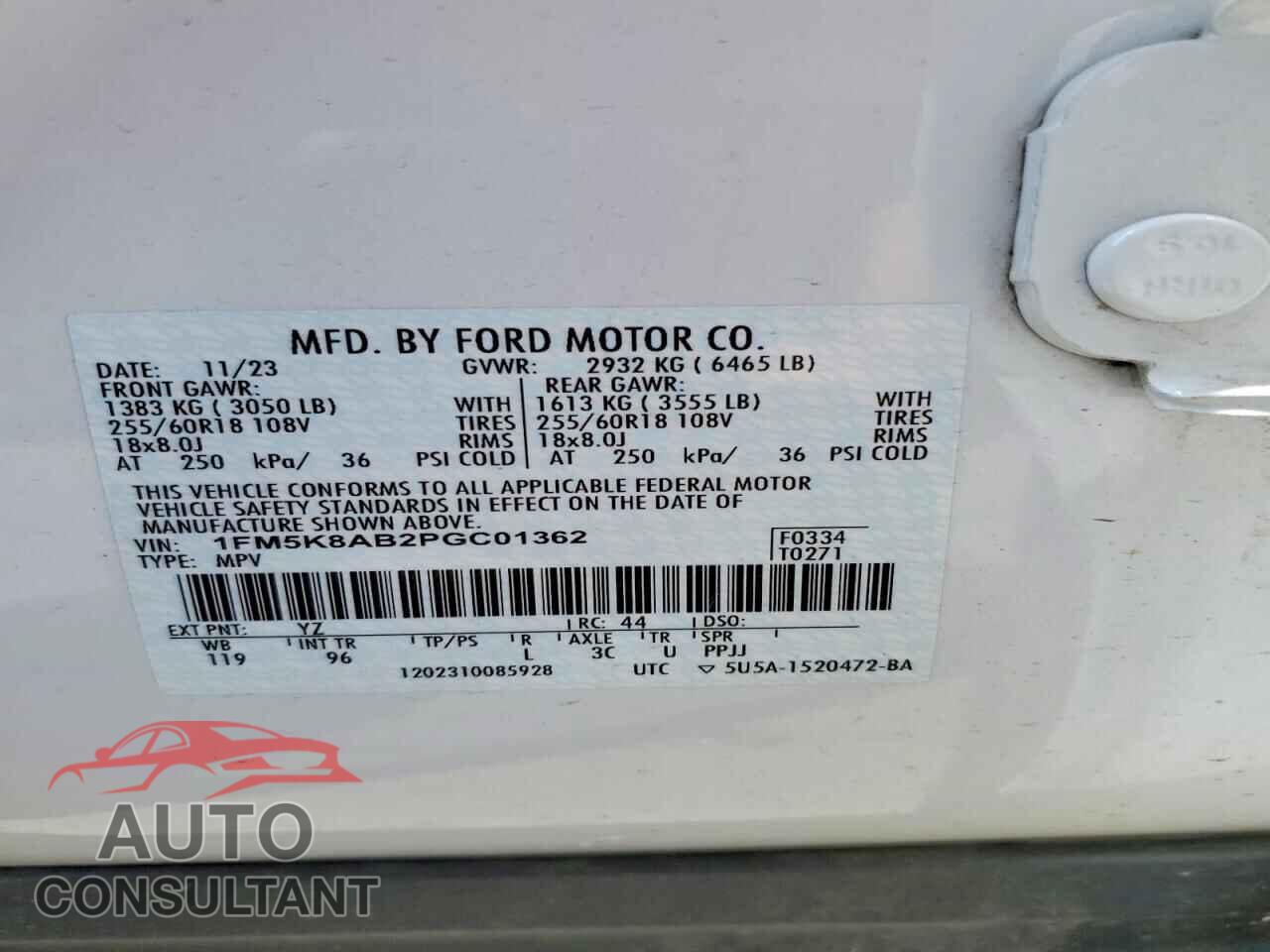 FORD EXPLORER 2023 - 1FM5K8AB2PGC01362