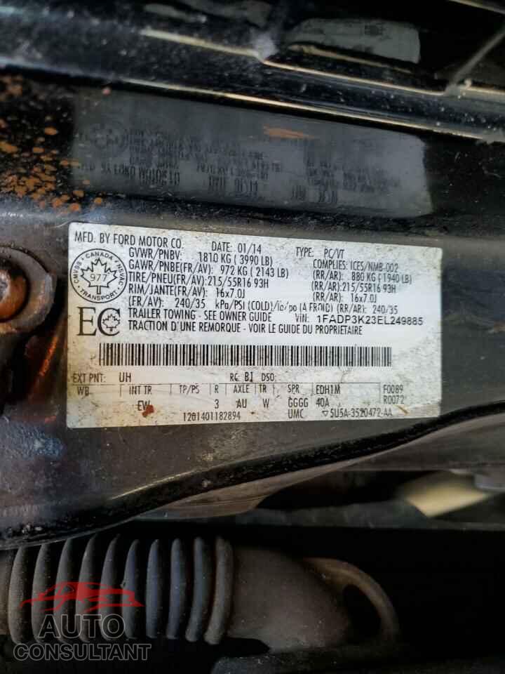 FORD FOCUS 2014 - 1FADP3K23EL249885