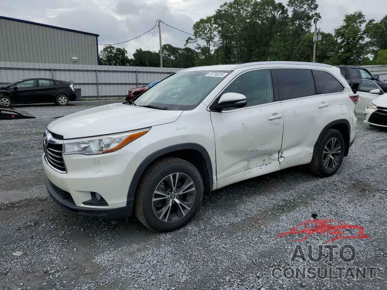 TOYOTA HIGHLANDER 2016 - 5TDJKRFH5GS312841