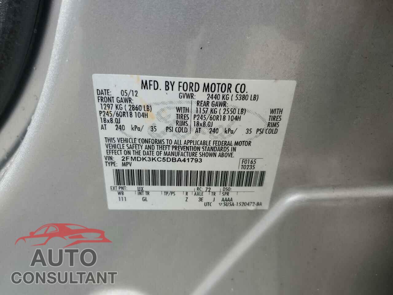 FORD EDGE 2013 - 2FMDK3KC5DBA41793