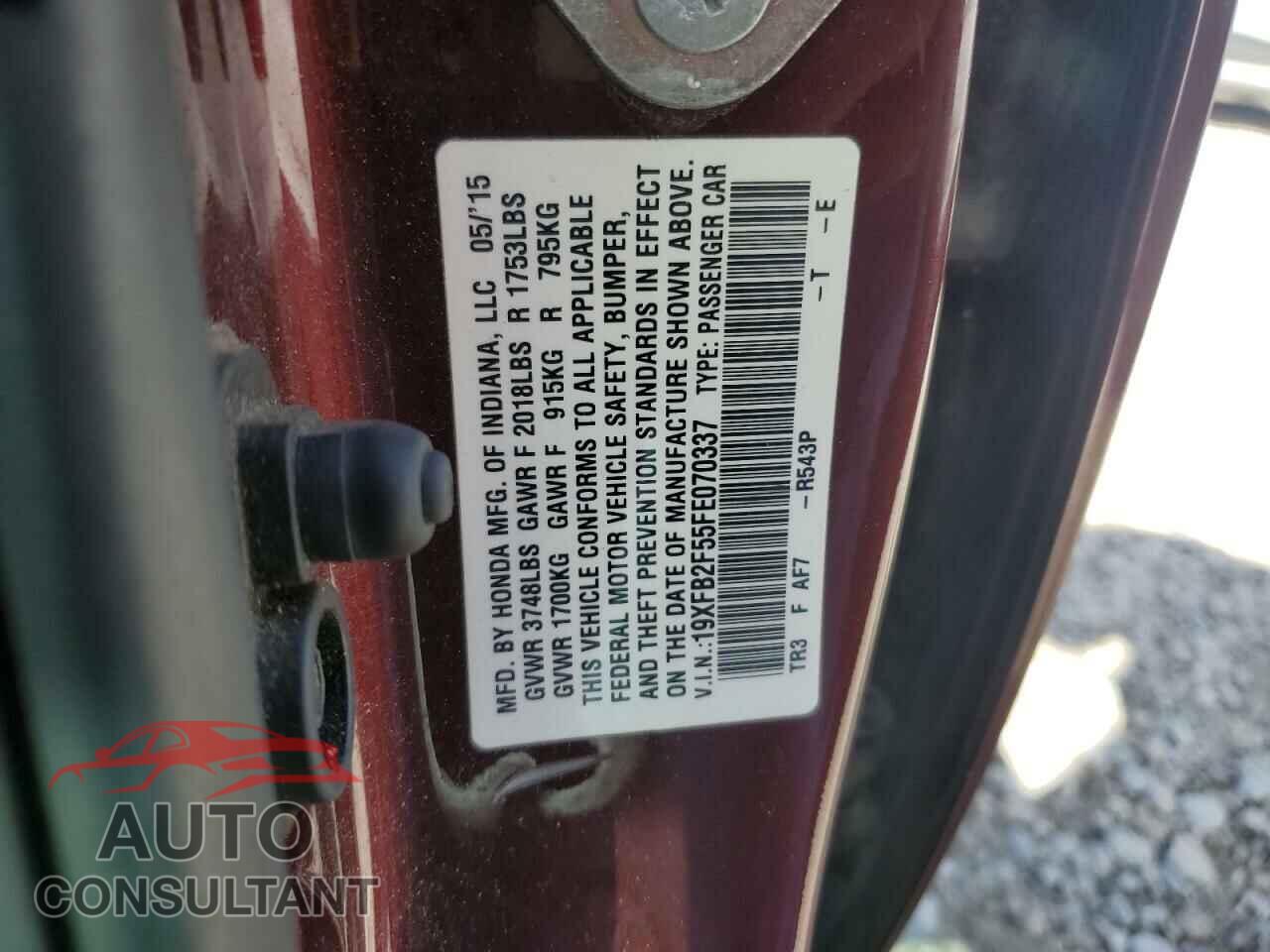 HONDA CIVIC 2015 - 19XFB2F55FE070337