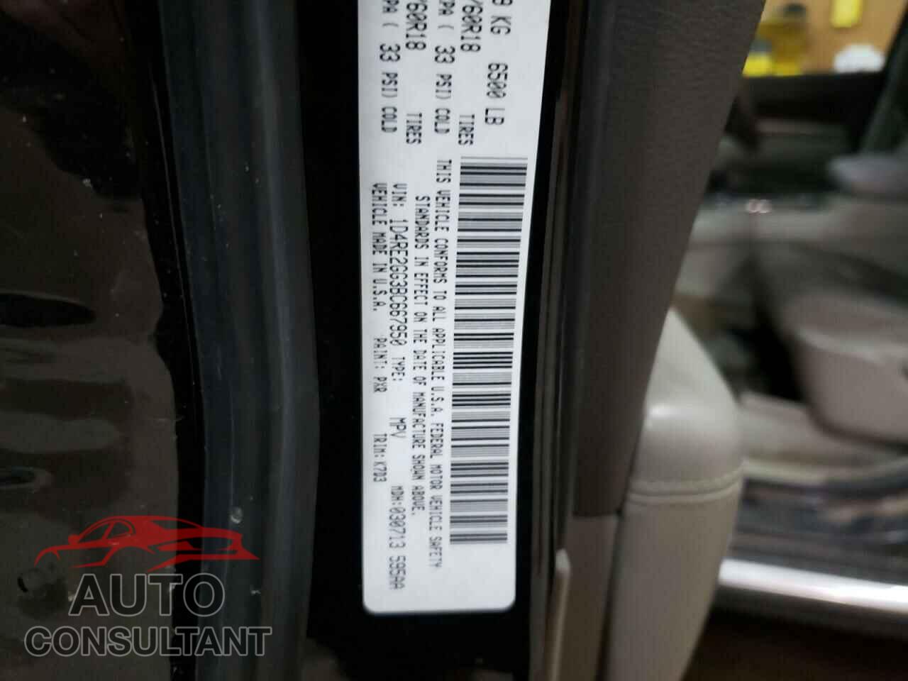 DODGE DURANGO 2011 - 1D4RE2GG3BC667950