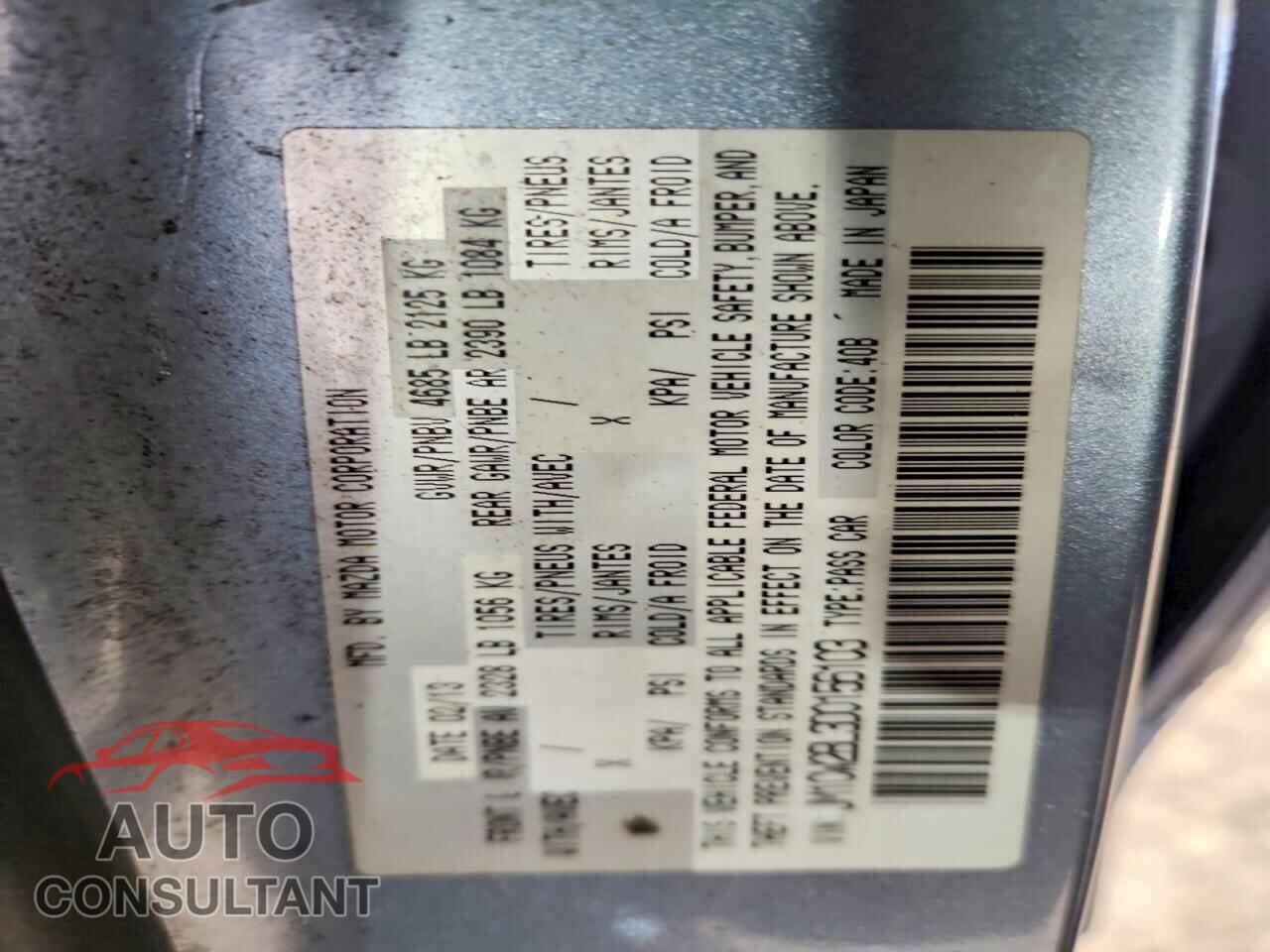 MAZDA 5 2013 - JM1CW2BL3D0156103
