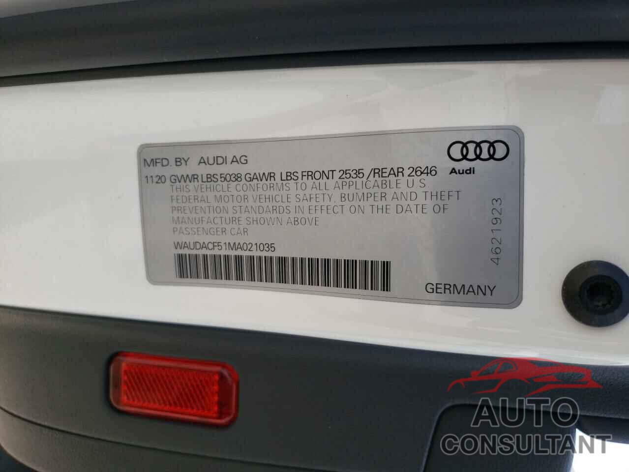 AUDI A5 2021 - WAUDACF51MA021035