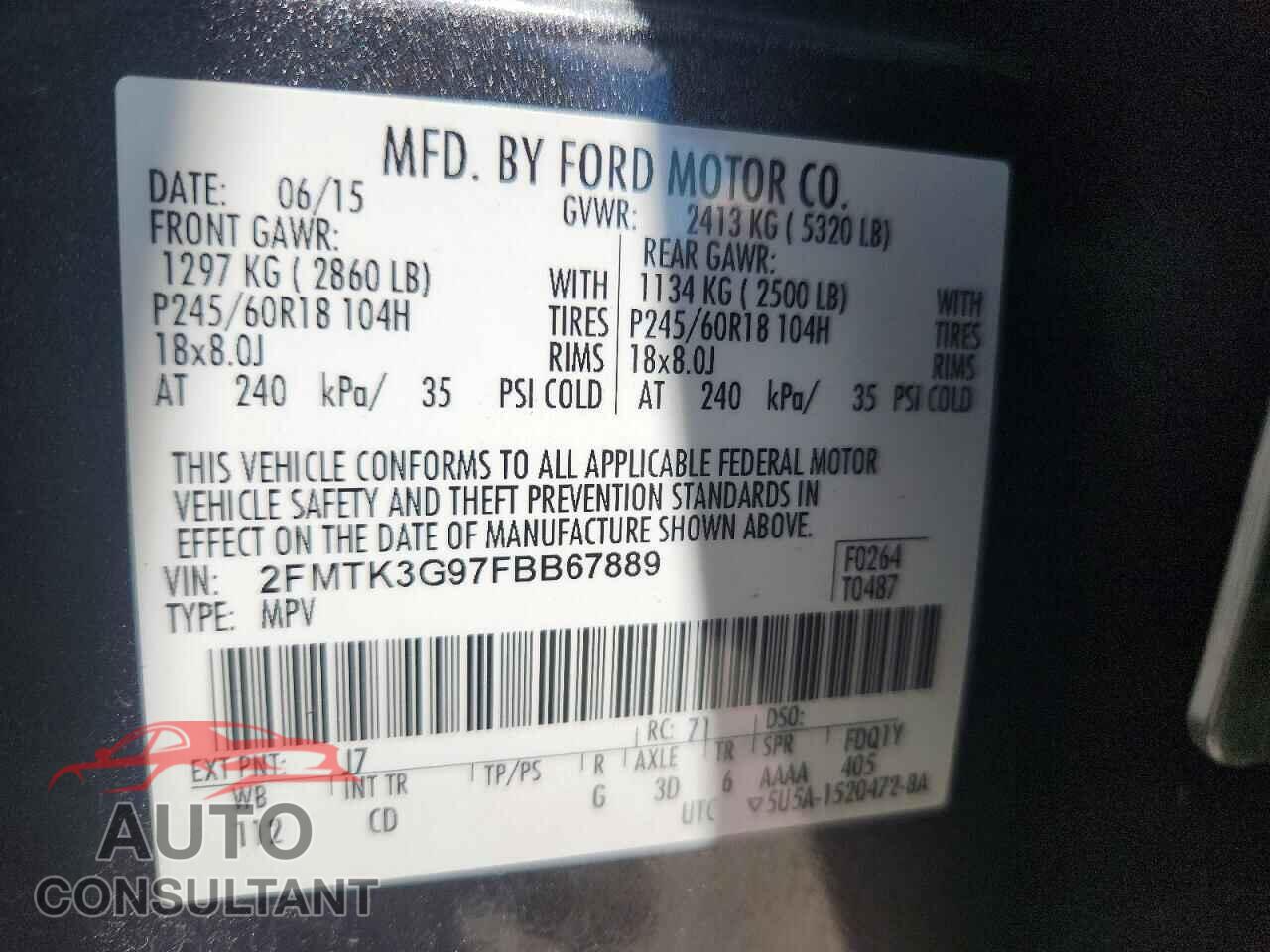 FORD EDGE 2015 - 2FMTK3G97FBB67889