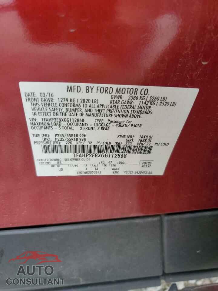 FORD TAURUS 2016 - 1FAHP2E8XGG112868
